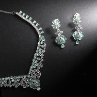 Mint green necklace with matching earrings