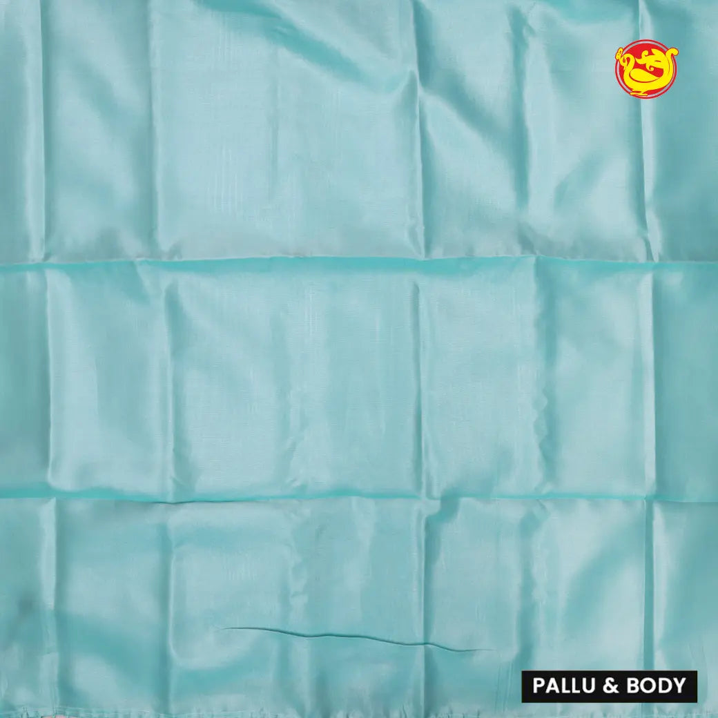 Dark sky blue Tissue Semi Silk Saree