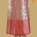 Red with Peach Girls Branded Readymade Pattu Pavadai