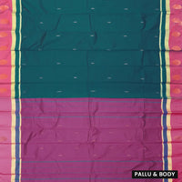 Dark Green with Purple-Pink Arani Silk Saree