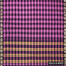 Pink-Block Small Checked Pattern Pure Chettinad Cotton Saree without Blouse