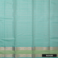 Moss Green With  Teal Green Gold Zari Yuvana Semi Soft Silk Saree