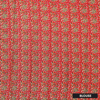 Red Linen Cotton Saree with Contrast Blouse