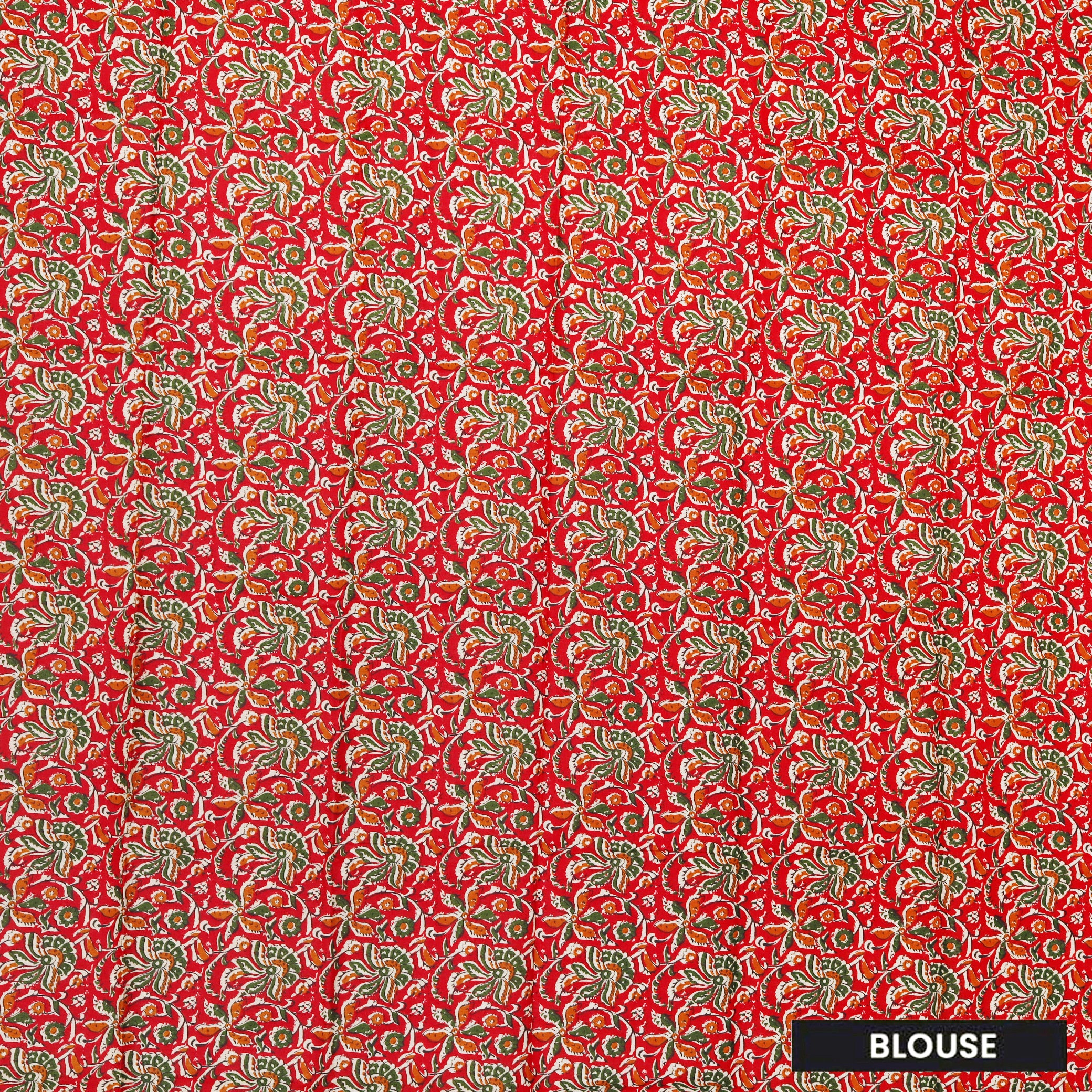Red Linen Cotton Saree with Contrast Blouse