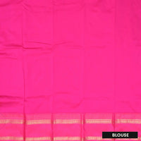 Dark Green and Rani Pink Soft Silk Saree