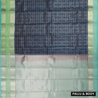 Moss Green With  Teal Green Gold Zari Yuvana Semi Soft Silk Saree