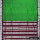 Green for the body and Maroon Premium Quality Kalyani Cotton Saree