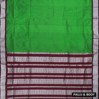 Green for the body and Maroon Premium Quality Kalyani Cotton Saree