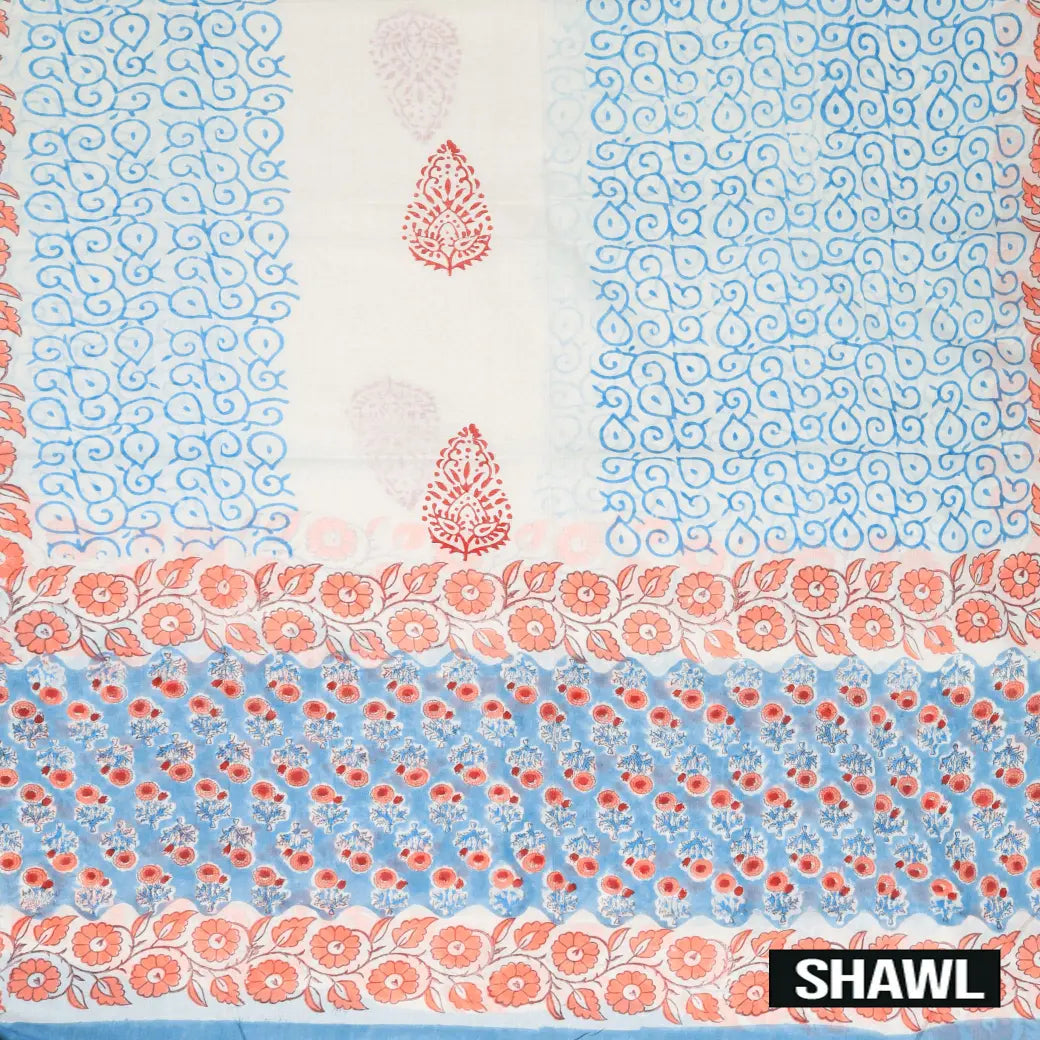 Light Blue Ladies Cotton Chudithar Set Material