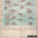 Pastel Green with Light Beige Semi Burberry Silk Saree