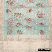 Pastel Green with Light Beige Semi Burberry Silk Saree