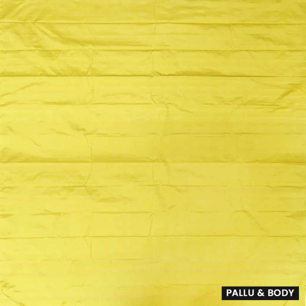 Lemon Yellow Arani Silk Saree