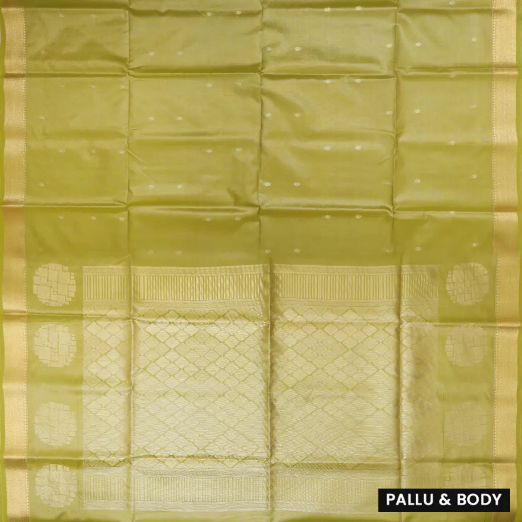 pista green Tissue Silk Saree