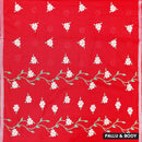 Red Linen Cotton Saree with Contrast Blouse