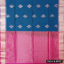Teal Blue with Pink Soft Silk Saree
