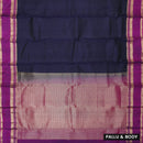 Ink Blue With Purple Gold Zari Yuvana Semi Soft Silk Saree