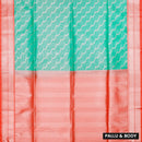 Turquoise Green With Orange Soft Silk