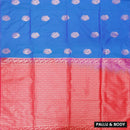 BLUE with REDSoft Silk Saree