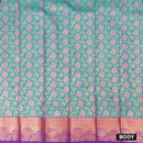 Green with Pink Art Silk Saree