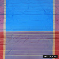 Blue With Light Purple Arani Silk Saree