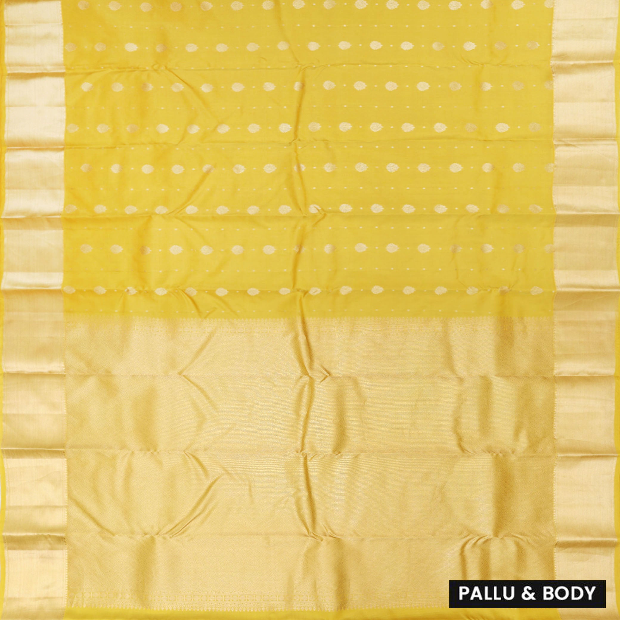 Yellow  Colour Gold Zari Border Yuvana Semi Soft Silk Saree