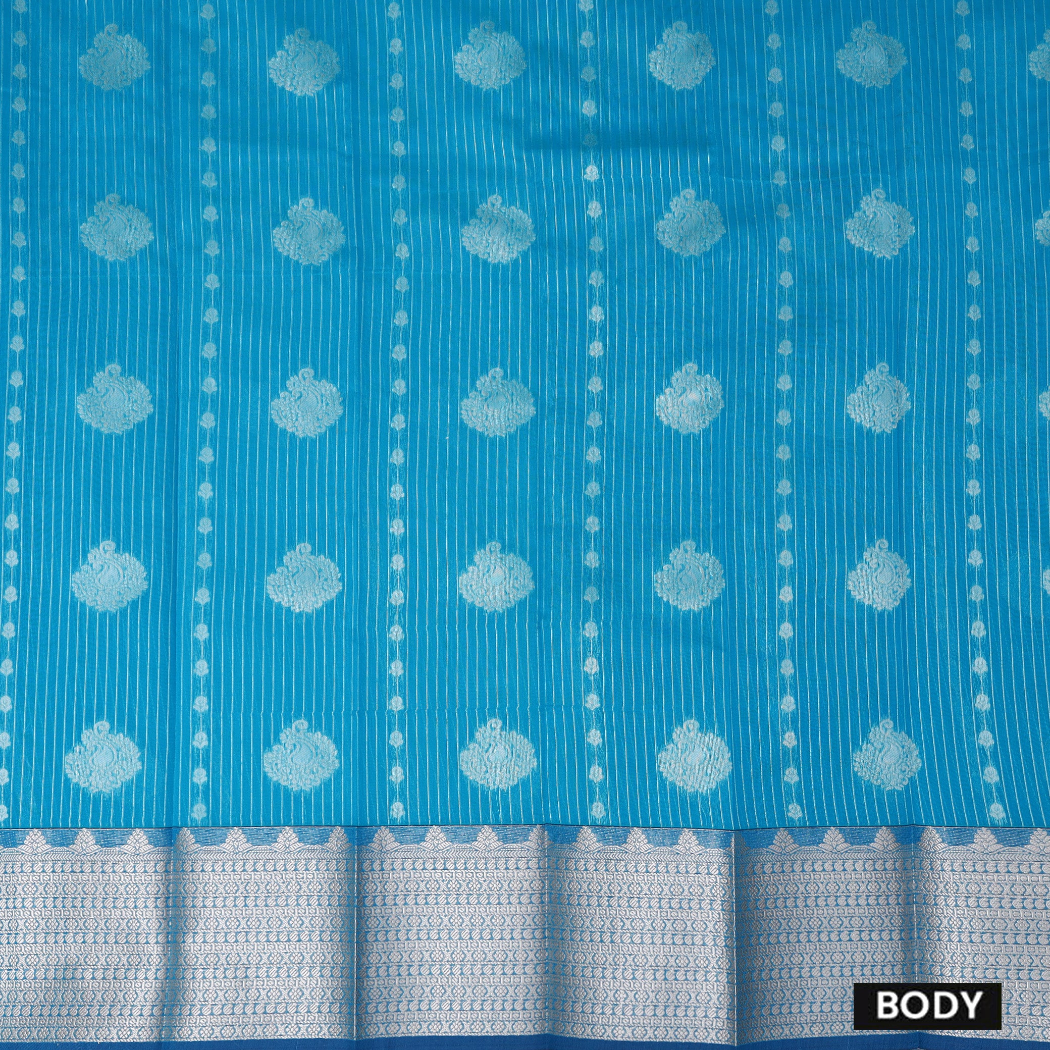 Blue With Rani pink Silk Cotton Saree