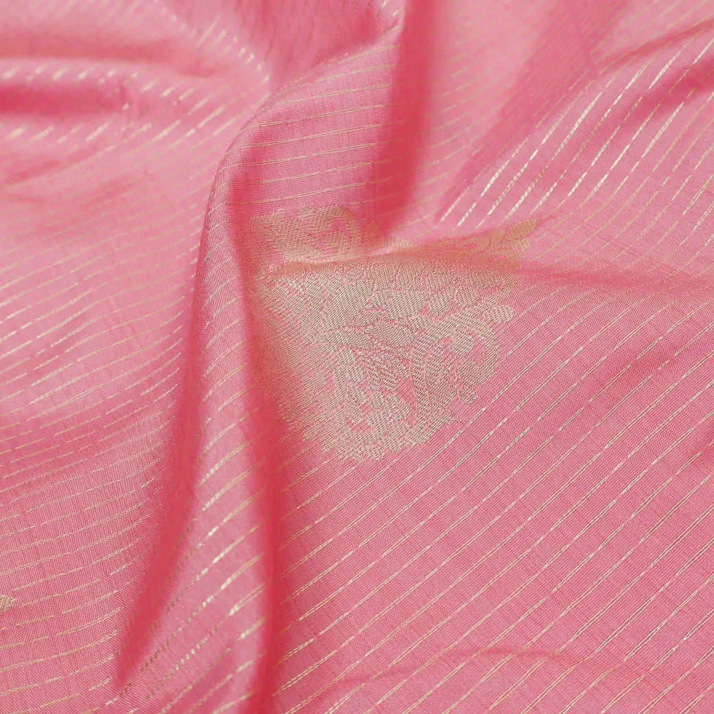 Baby Pink with Light Green Vairasoosi Soft Silk Saree