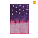 Purple with pink chanderi cotton saree with tie and dye prints