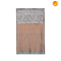 Grey with Brown Floral Tussar Silk Saree