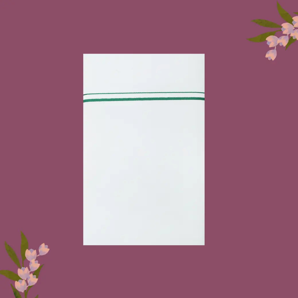 White with Green Border Single Layer Cotton Men’s Dhoti