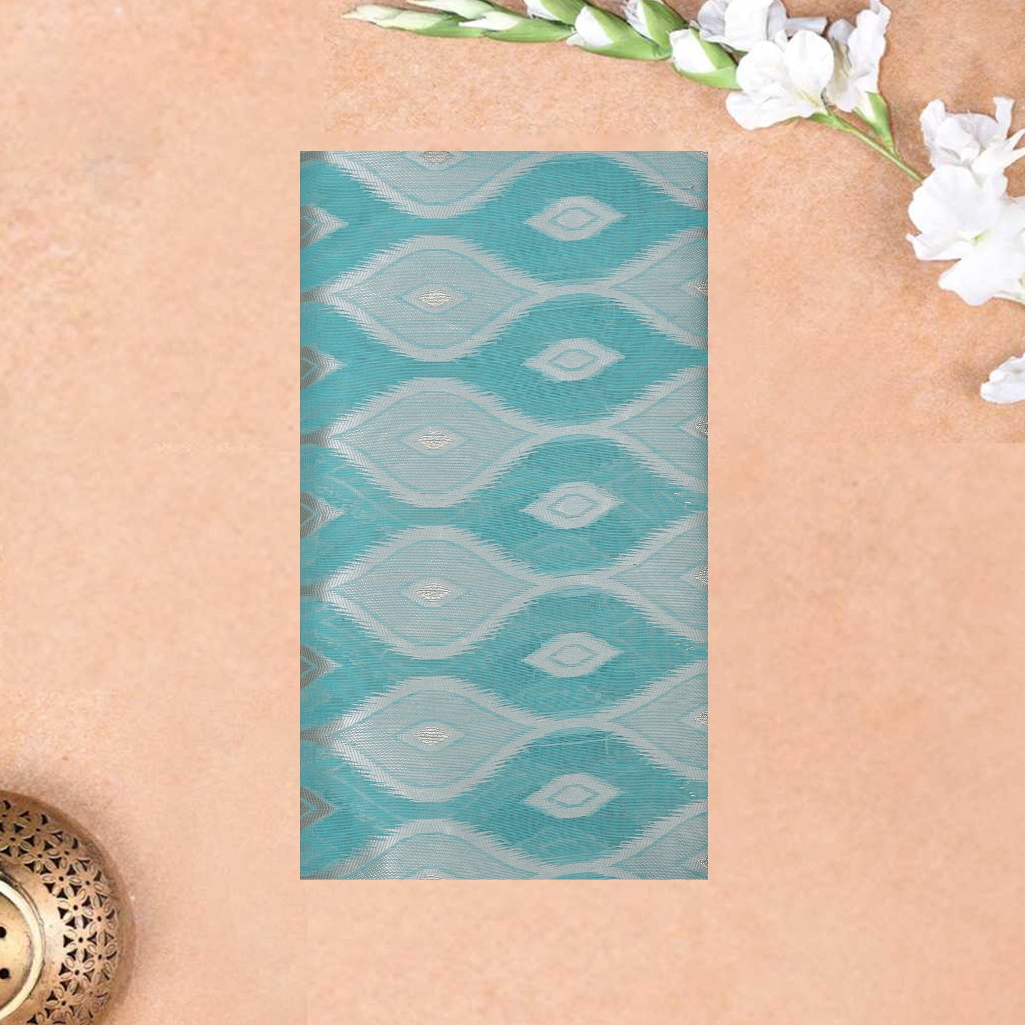 Sea Blue Colour Fancy Weaving Saree