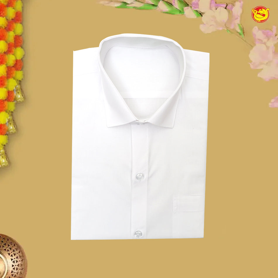 Men’s White  Cotton  Half Sleeve Shirt
