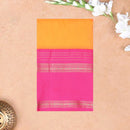 Mustard Yellow and Rani Pink Soft Silk Saree