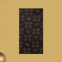 Black with Brown flower design Cotton Printed Lungi