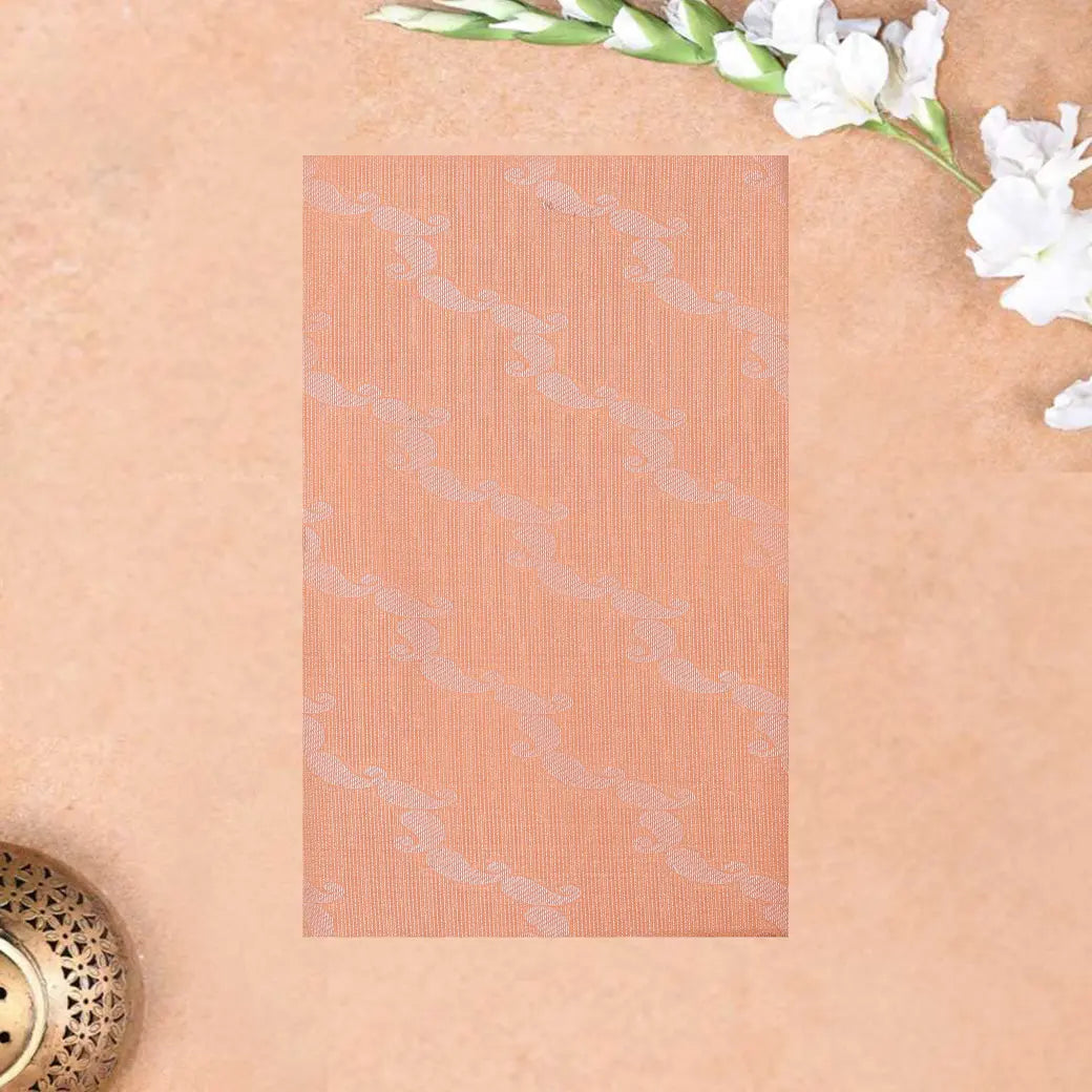 Light peach With Red  Soft Silk