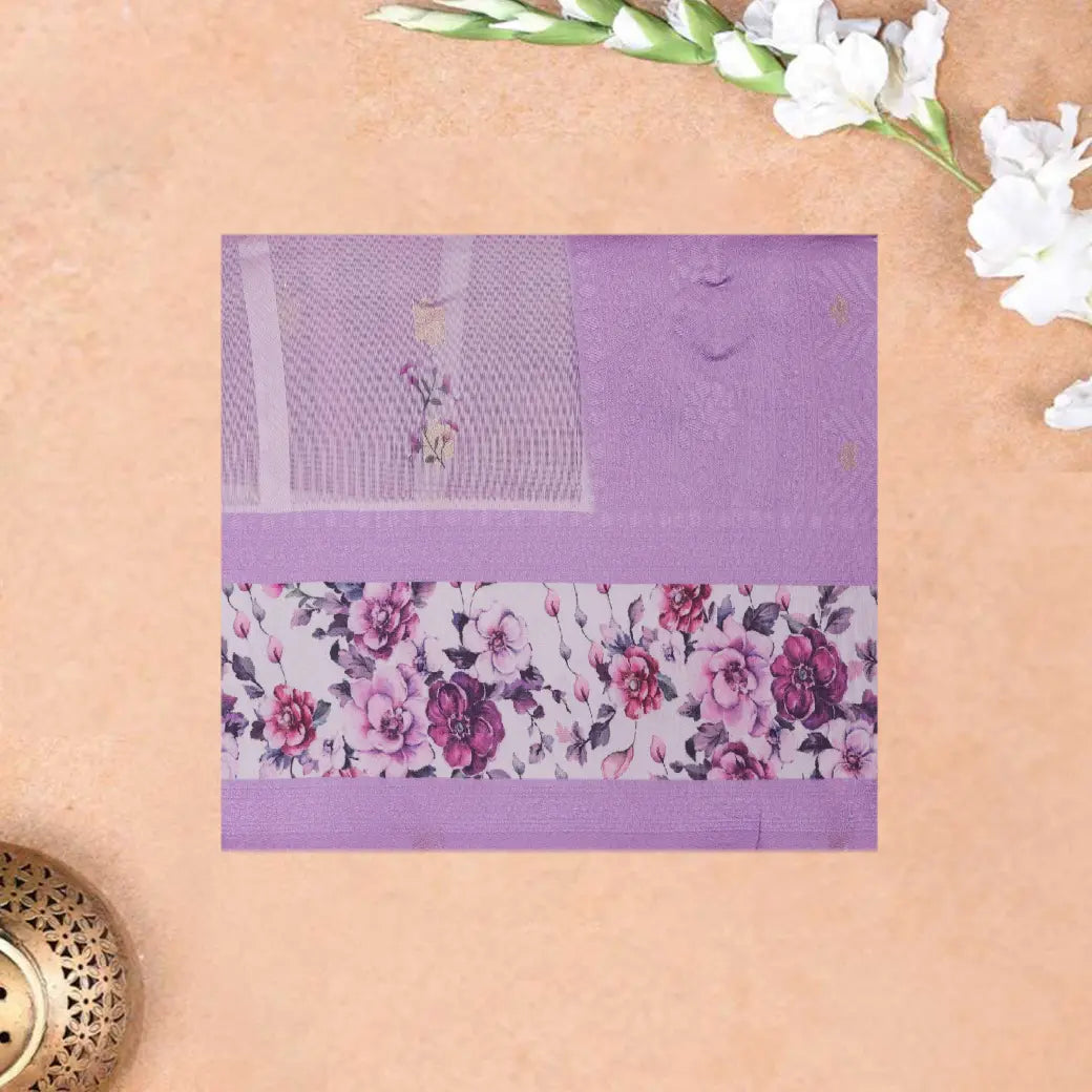 LAVENDER Semi Burberry Silk Saree