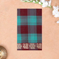 Multi Colour Small Checked Pattern Pure Chettinad Cotton Saree without Blous