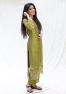 Anicham-Olive green Ladies Branded Co-ord-set Readymade
