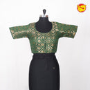 Bottle Green With Gold Zari Silk Readymade Blouse - Thenianantham