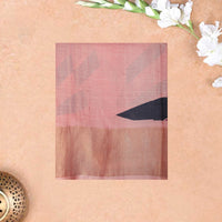 Pure Tussar Silk Saree Multi With Floral Design and Painted Prints and Zari Woven Border
