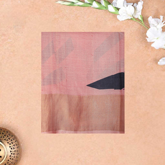 Pure Tussar Silk Saree Multi With Floral Design and Painted Prints and Zari Woven Border