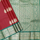 Red with Green Soft Silk Saree