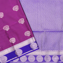 Purple with Dark Blue Soft Silk Saree
