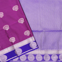Purple with Dark Blue Soft Silk Saree