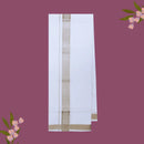 White with Beige Fancy Jari Border Single Layer Cotton Men’s Dhoti