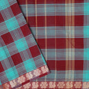 Multi Colour Small Checked Pattern Pure Chettinad Cotton Saree without Blous