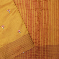 Mustard Yellow  With Orange Fancy Sarees