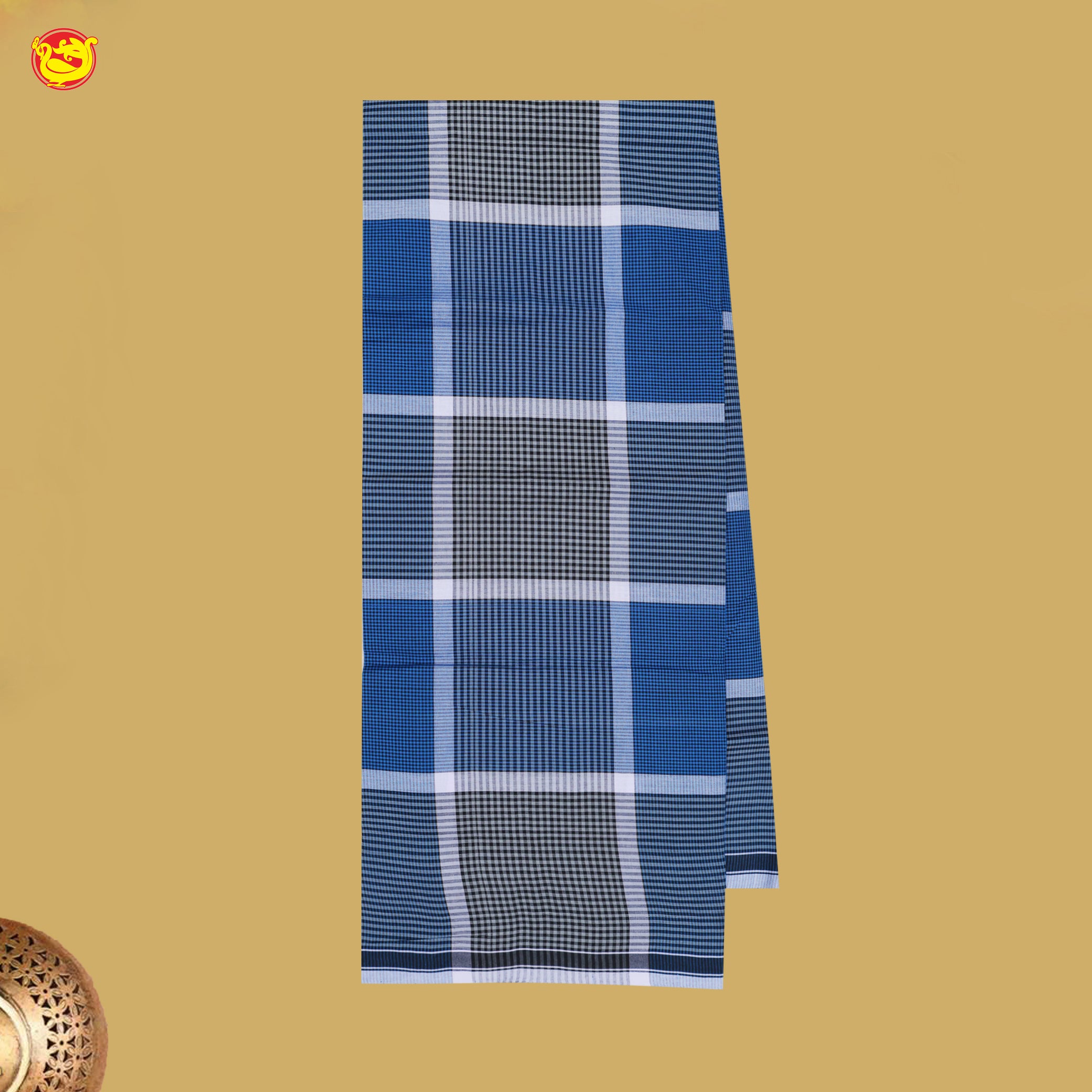 Men’s Checked Cotton Stitched Lungi
