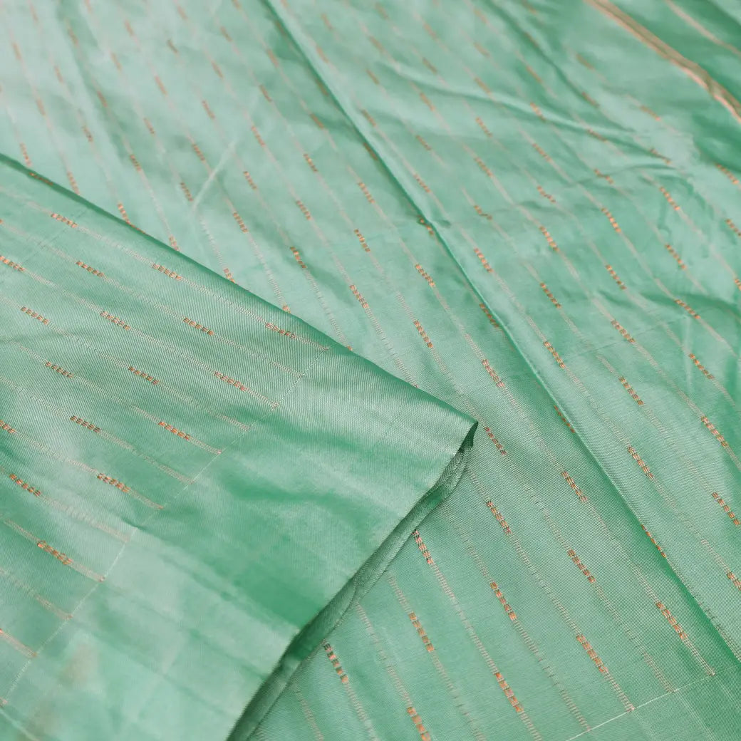 Mint Green With Dark Green Arani Silk Saree