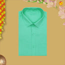 Pista Green With White Readymade Shirt And Matching Border Dhoti Set for Men